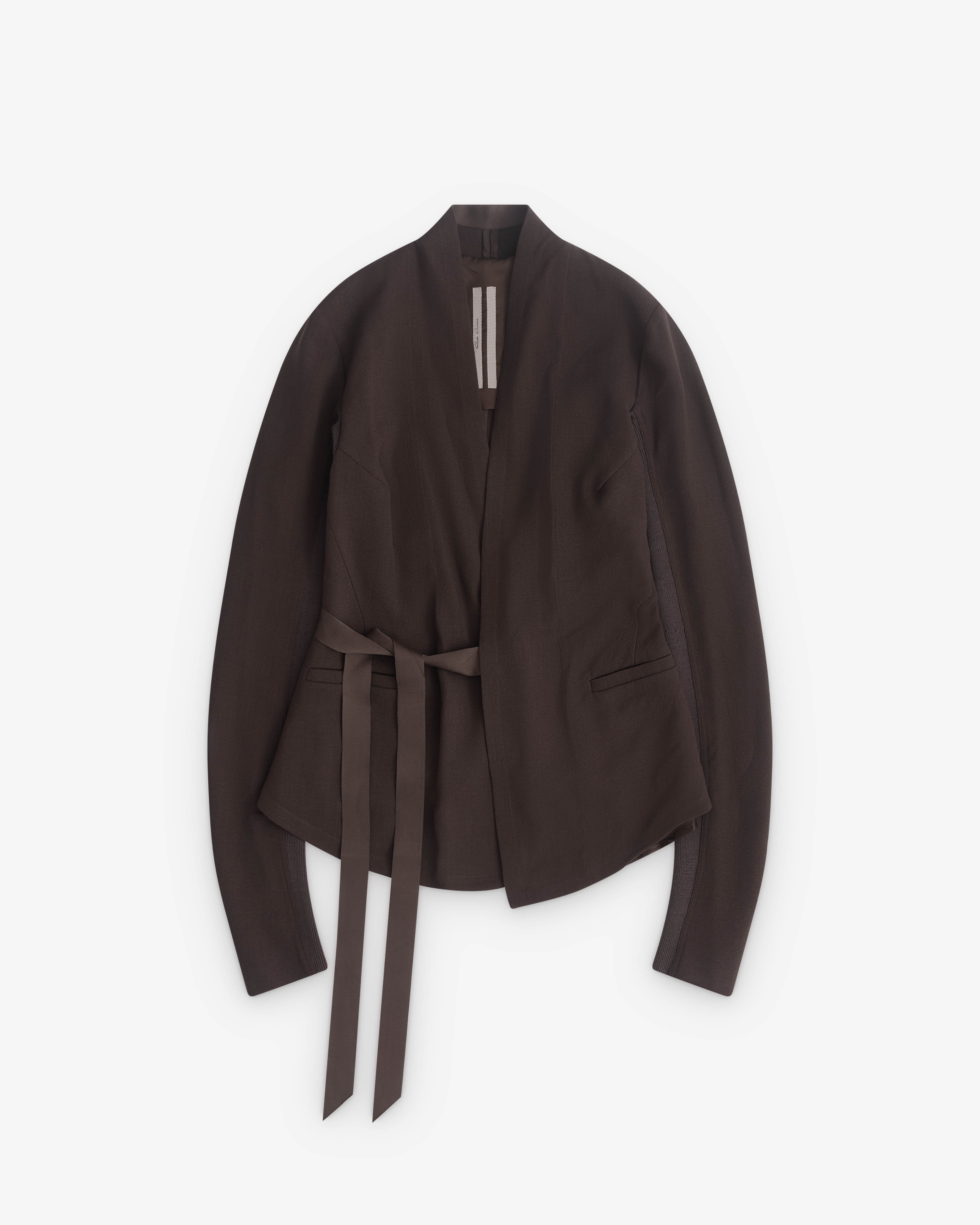Rick Owens: Women's Wrap Woven Jacket (Dark Dust) | Dover Street