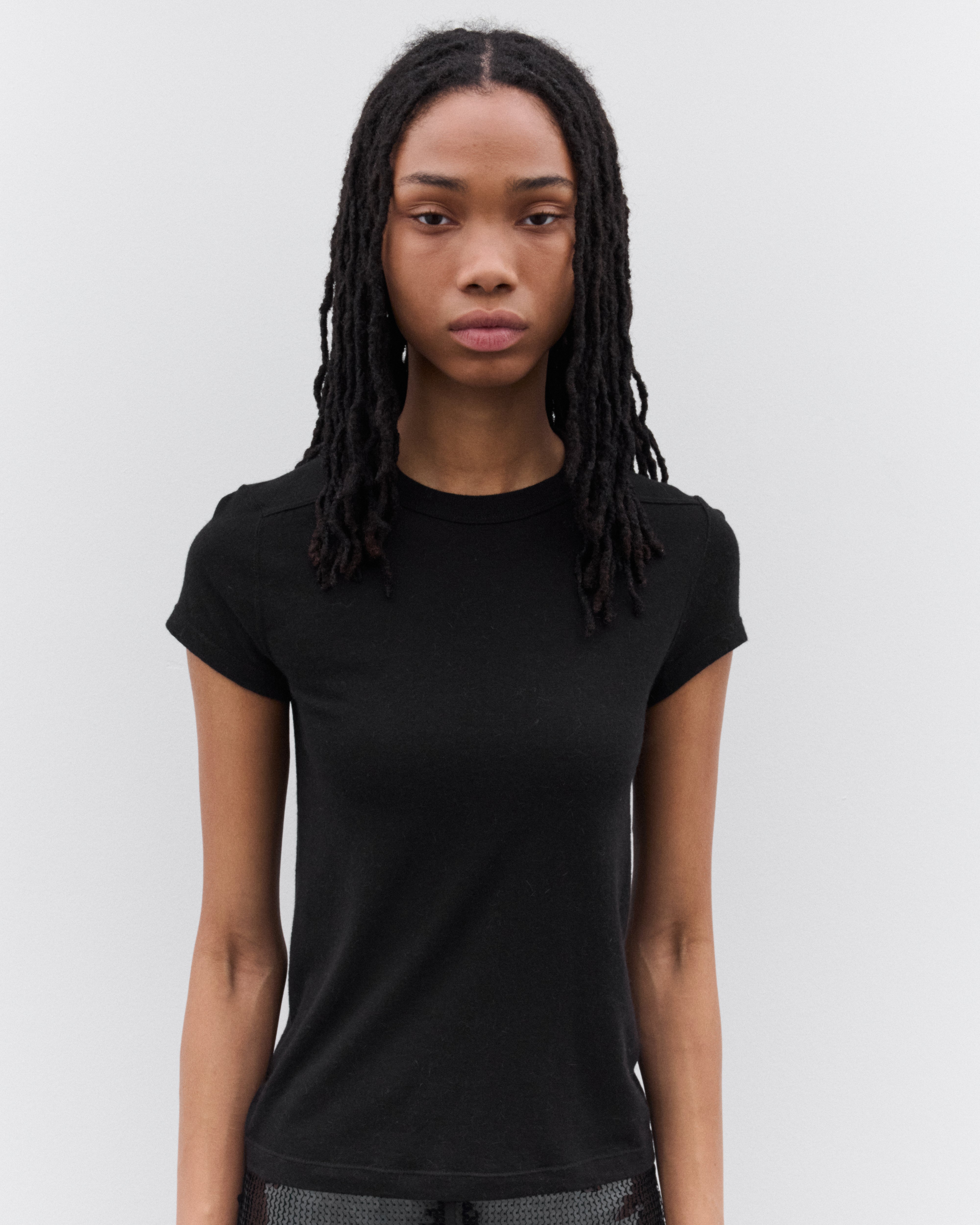Rick Owens: Women's Cropped Level T-Shirt (Black) | DSML E-SHOP