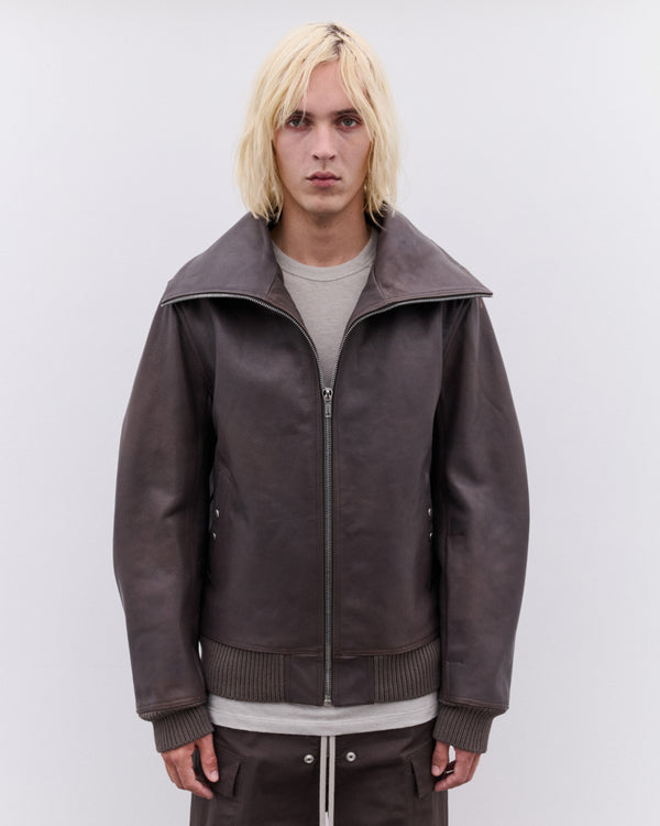 Rick Owens - Men’s Blixa Leather Jacket - (Dark Dust)