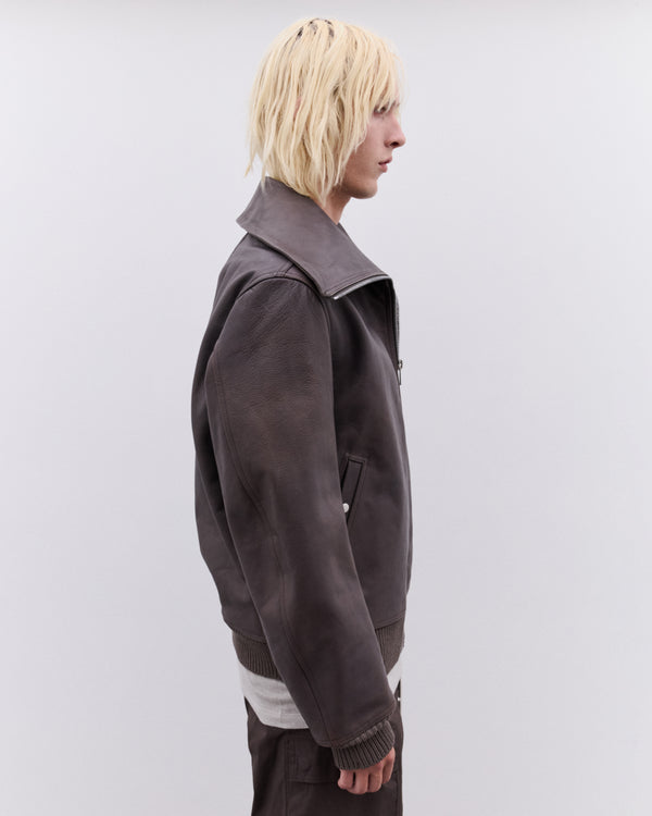 Rick Owens - Men’s Blixa Leather Jacket - (Dark Dust)