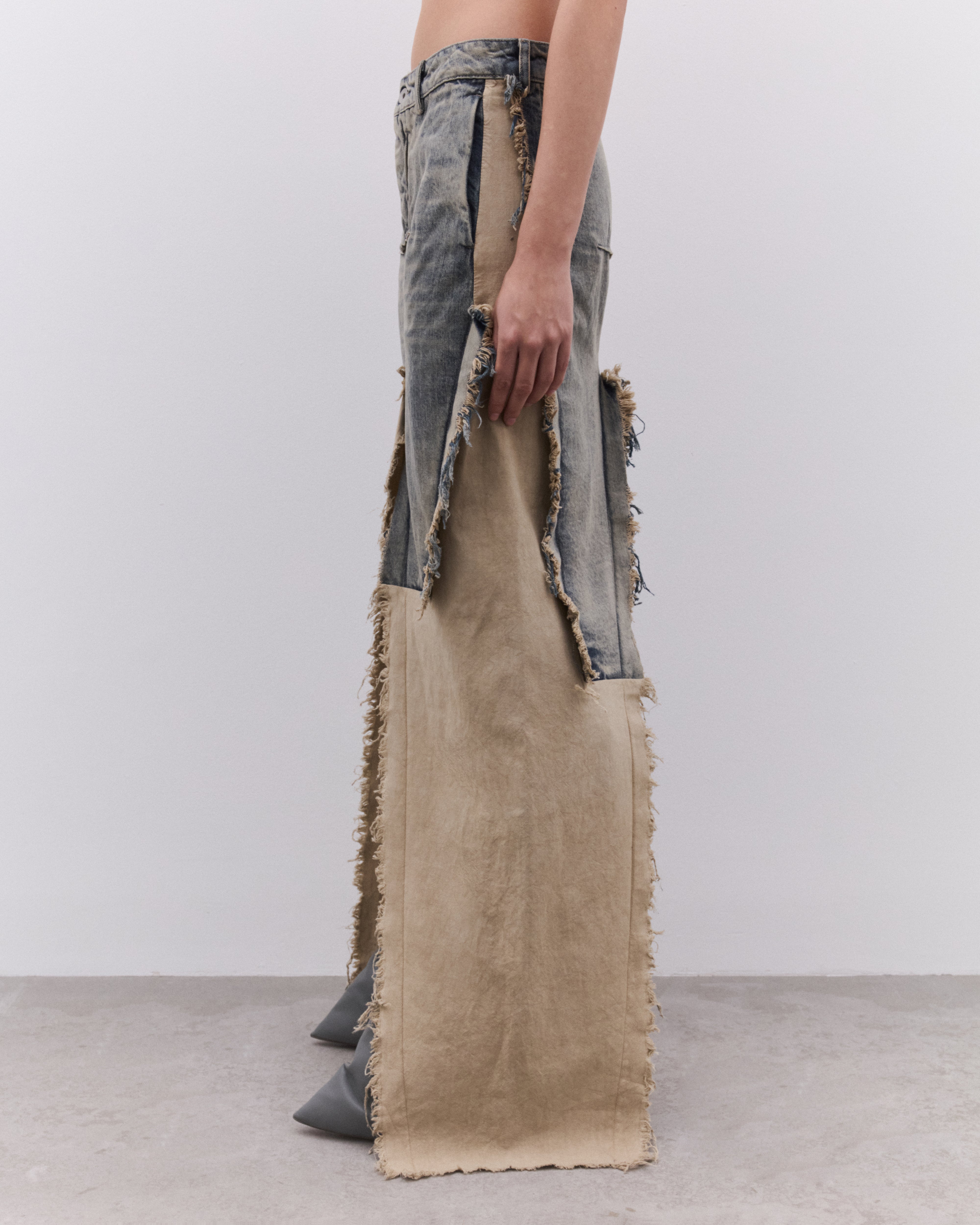 Rick Owens: Women's Sliced Denim Skirt (Dirty Hustler/Nude