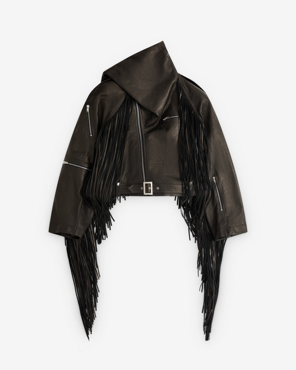 Rick Owens - Women’s Cropped Scarf Flight Jacket - (Black)