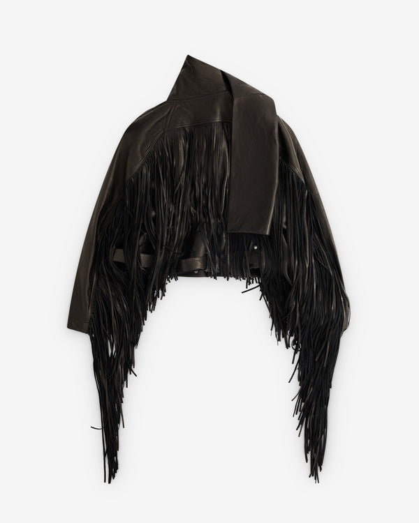 Rick Owens - Women’s Cropped Scarf Flight Jacket - (Black)