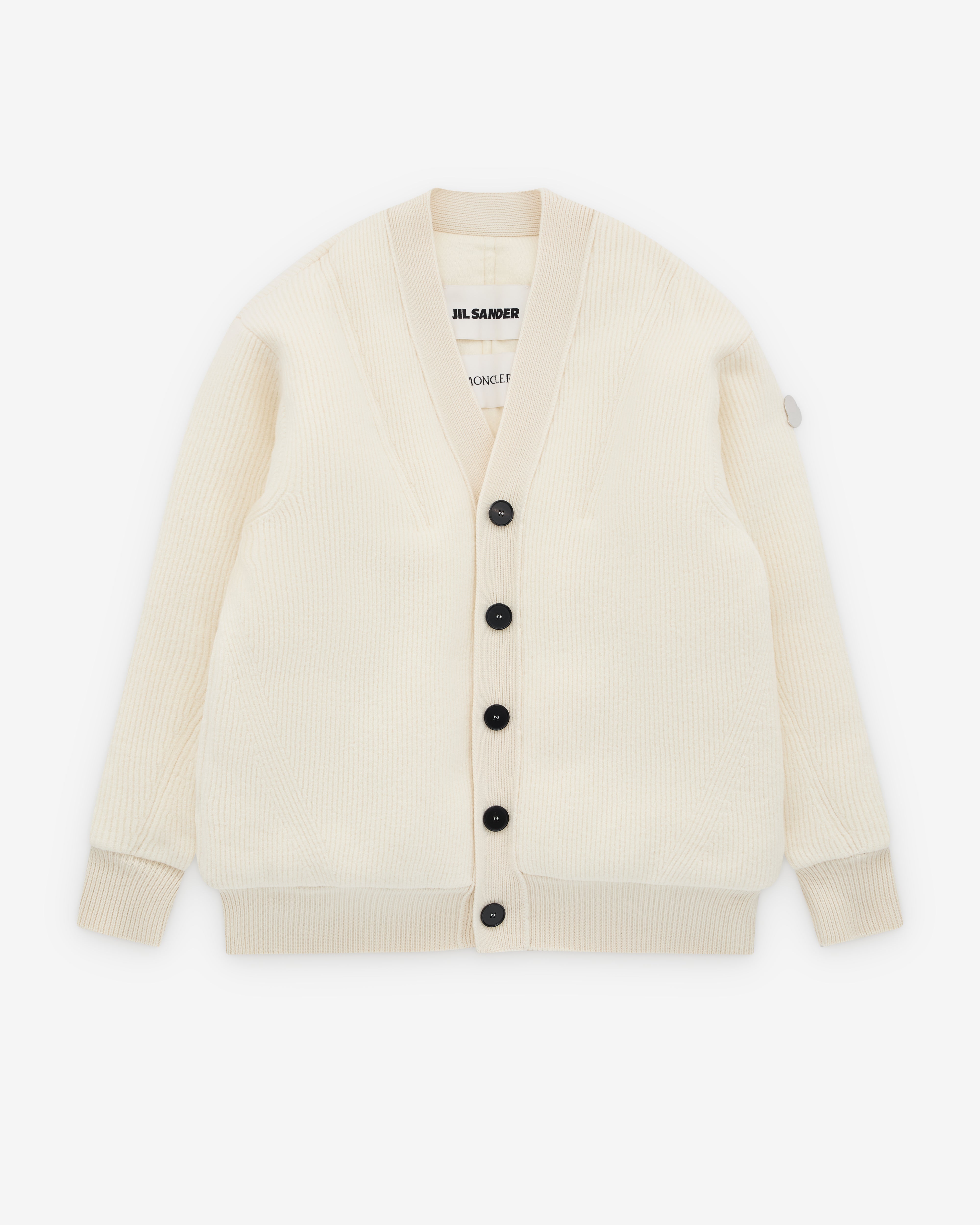 Jil Sander: Men's Moncler Padded Wool Cardigan (Cornsilk) | Dover