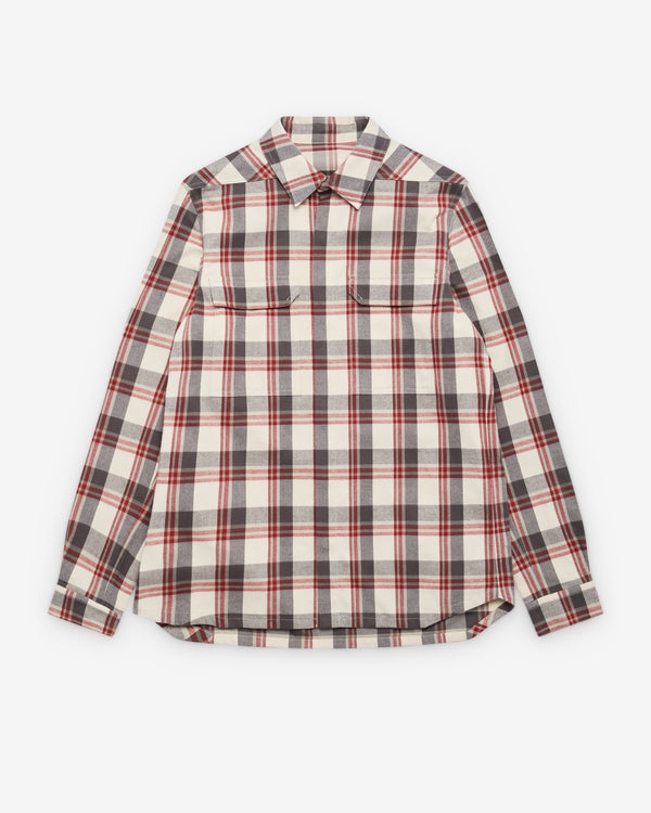 Rick Owens - Men's Plaid Outershirt - (Milk)