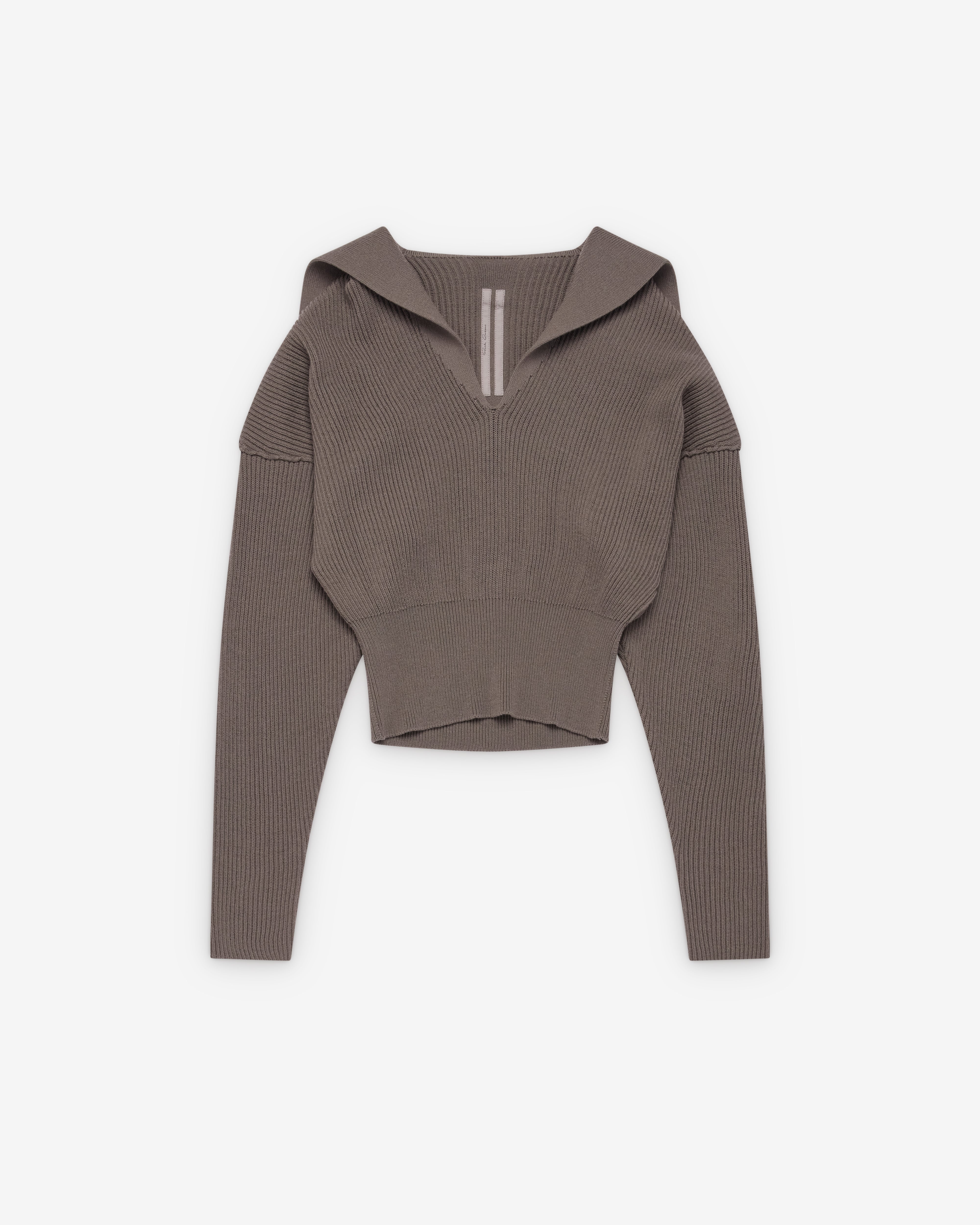 Rick Owens: Women's Dracu Cropped V Sweater (Dust) | Dover Street