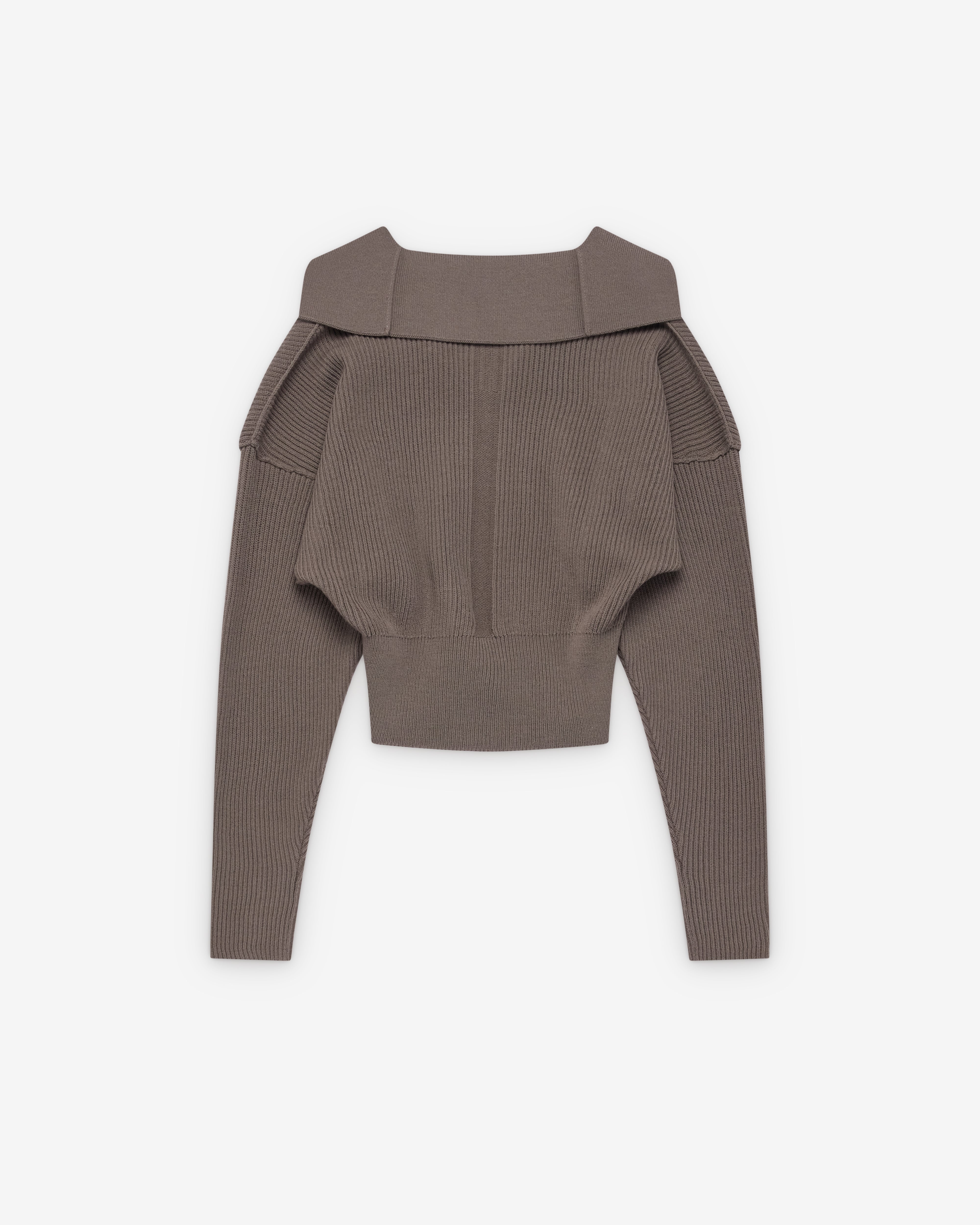 Rick Owens: Women's Dracu Cropped V Sweater (Dust) | Dover Street