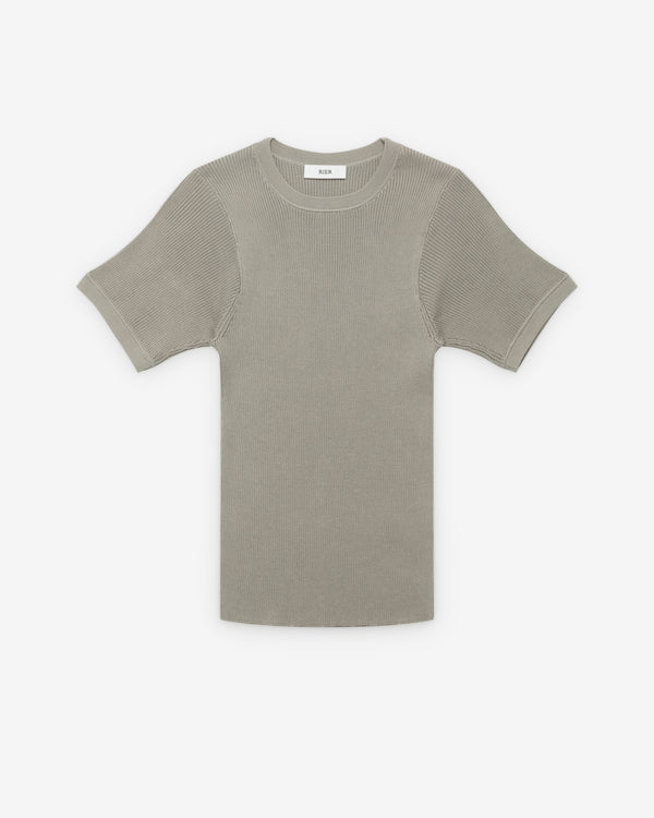 Rier - Men's Ribbed Silk T-Shirt - (Fog Knit)