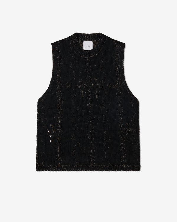 Roa - Men's Cable Roundneck Vest - (Black)