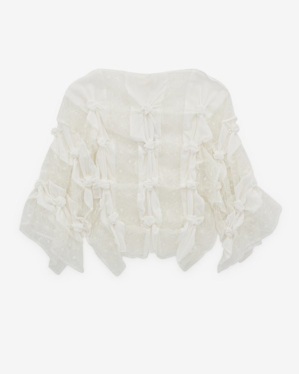 Róisín Pierce - Women’s Artisanal Forget-Me-Not Blouse  - (Ivory
