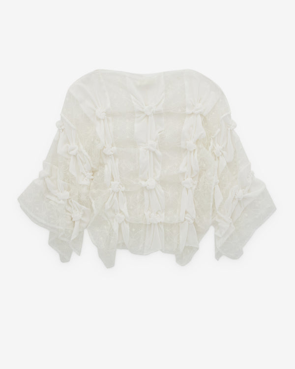 Róisín Pierce - Women’s Artisanal Forget-Me-Not Blouse  - (Ivory