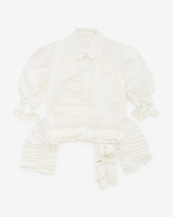 Róisín Pierce - Women’s Iced Crochet And Ivory Blouse - (Ivory)