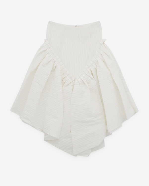 Róisín Pierce - Women’s Ruffle And Pintuck Skirt - (Ivory)