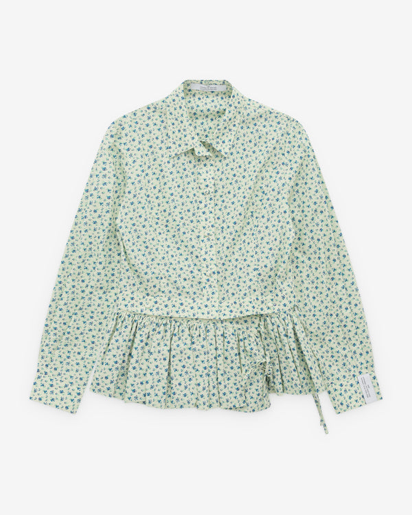 Rokh - Women’s Peplum Shirts - (Blue Floral)