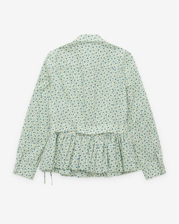 Rokh - Women’s Peplum Shirts - (Blue Floral)