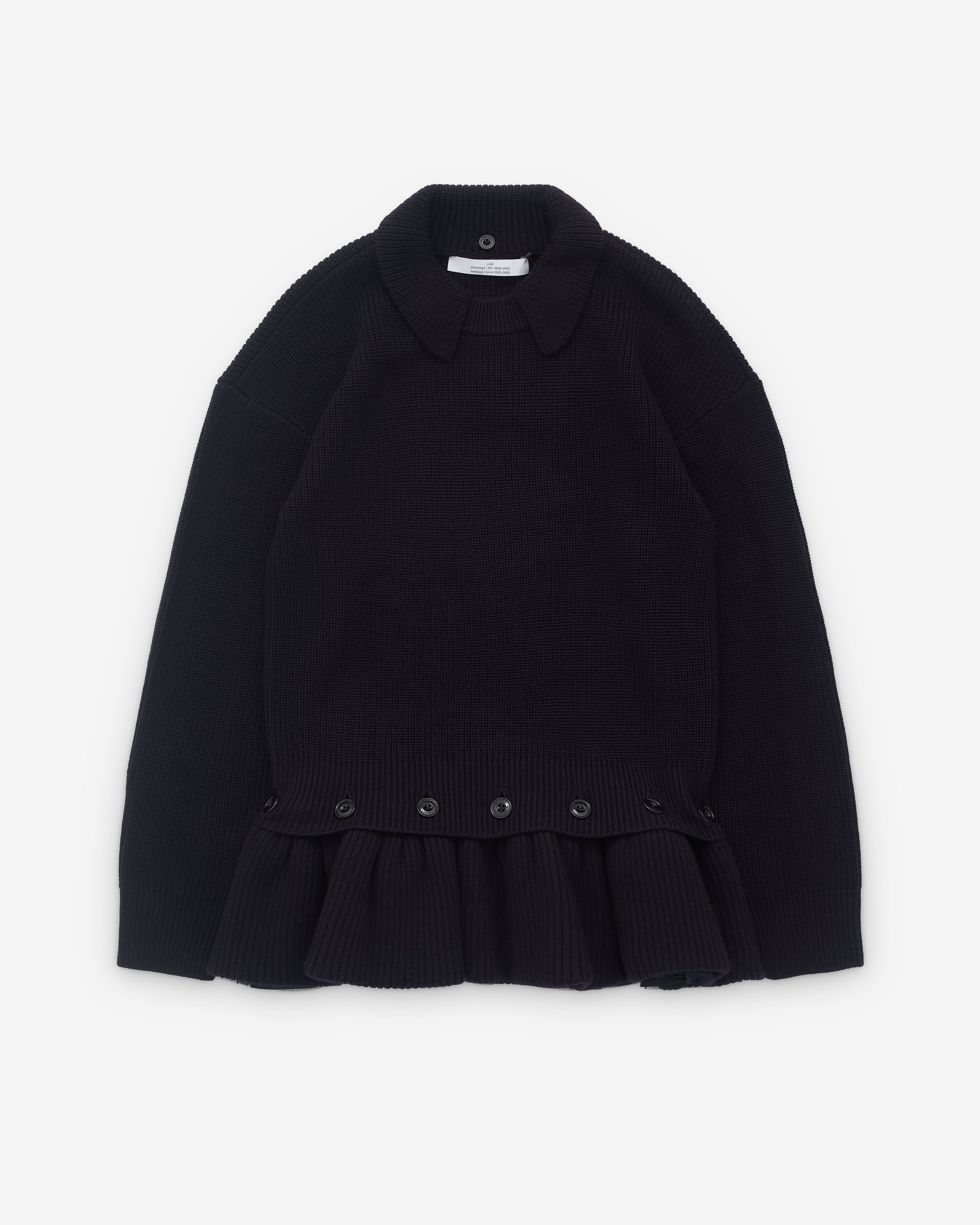 HEVE Arch Peplum knit charcoal heve】Arch Peplum knit charcoal