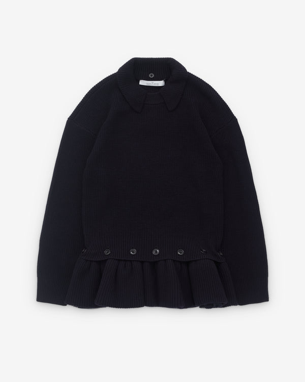 Rokh - Women’s Peplum Knit - (Dark Navy)