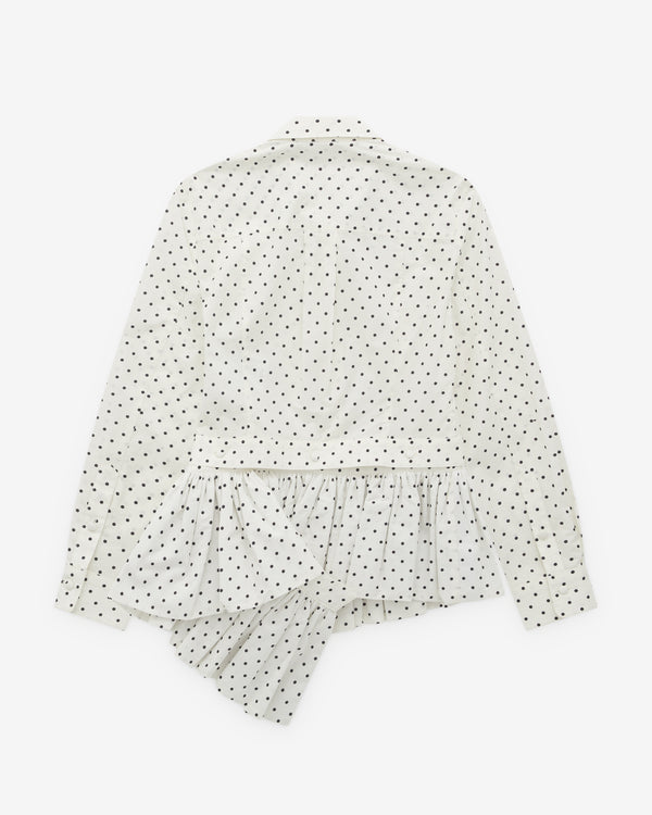 Rokh - Women’s Peplum Floral Shirt - (Polka Dot)