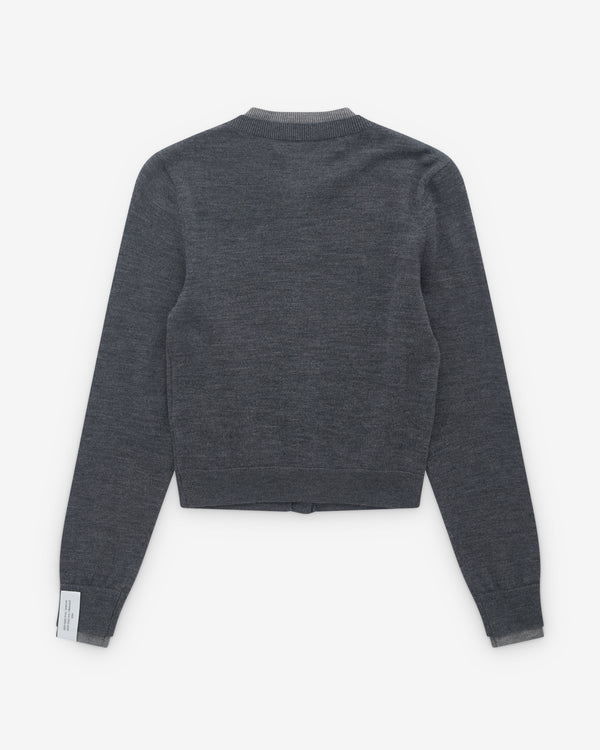 Rokh - Women’s Layered Cardigan - (Grey Melange)