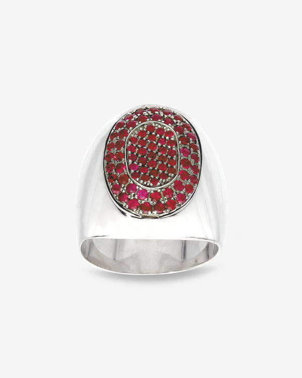 Dalila Barkache - Ruby And Silver Cage Ring - (gold)