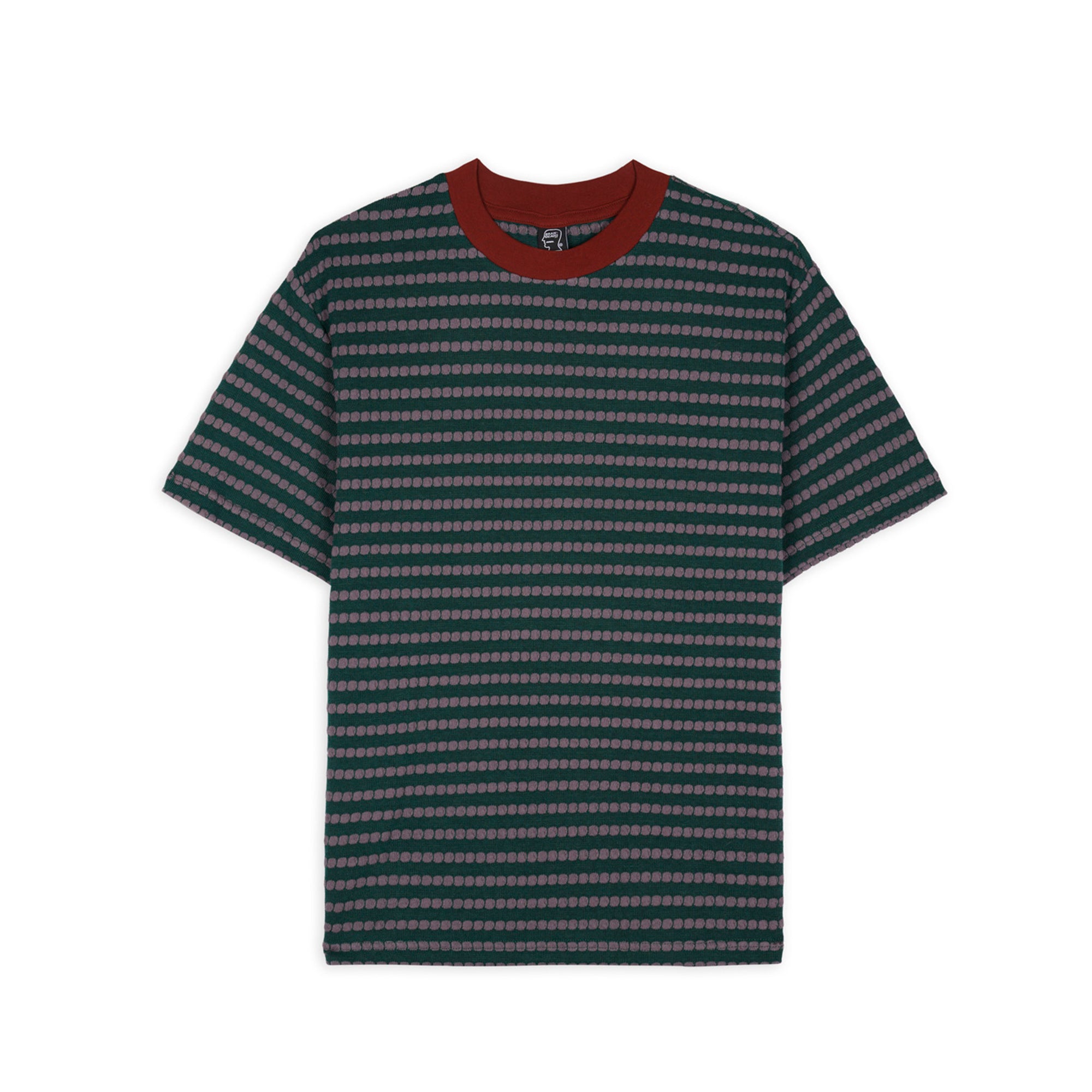 Brain Dead - Men’s Raised Dot Striped T-Shirt - (Forest Green) view 1