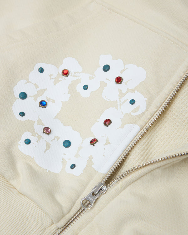 Denim Tears - Men's Rhinestone Wreath Hoodie - (Oatmeal)