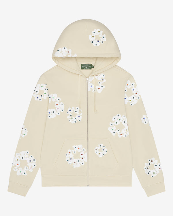 Denim Tears - Men's Rhinestone Wreath Hoodie - (Oatmeal)