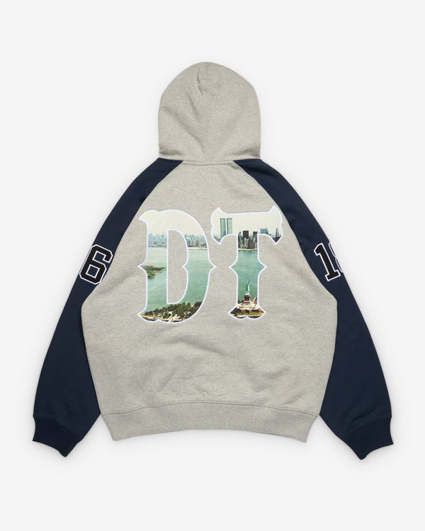 Denim Tears - Men's Rugby Zip Hoodie - (Grey/Blue)