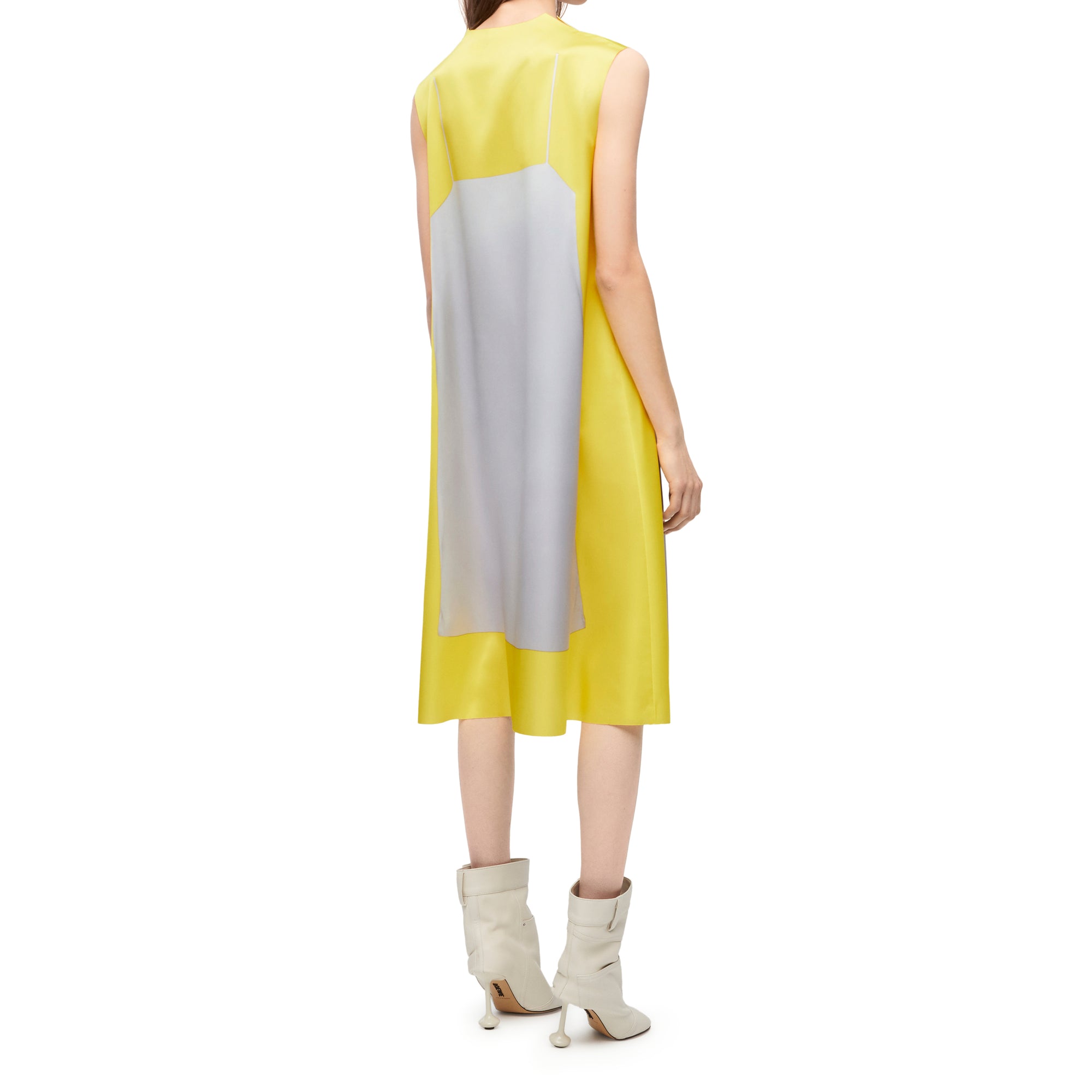 Loewe - Women’s A-Line Dress - (Yellow/Grey) view 4