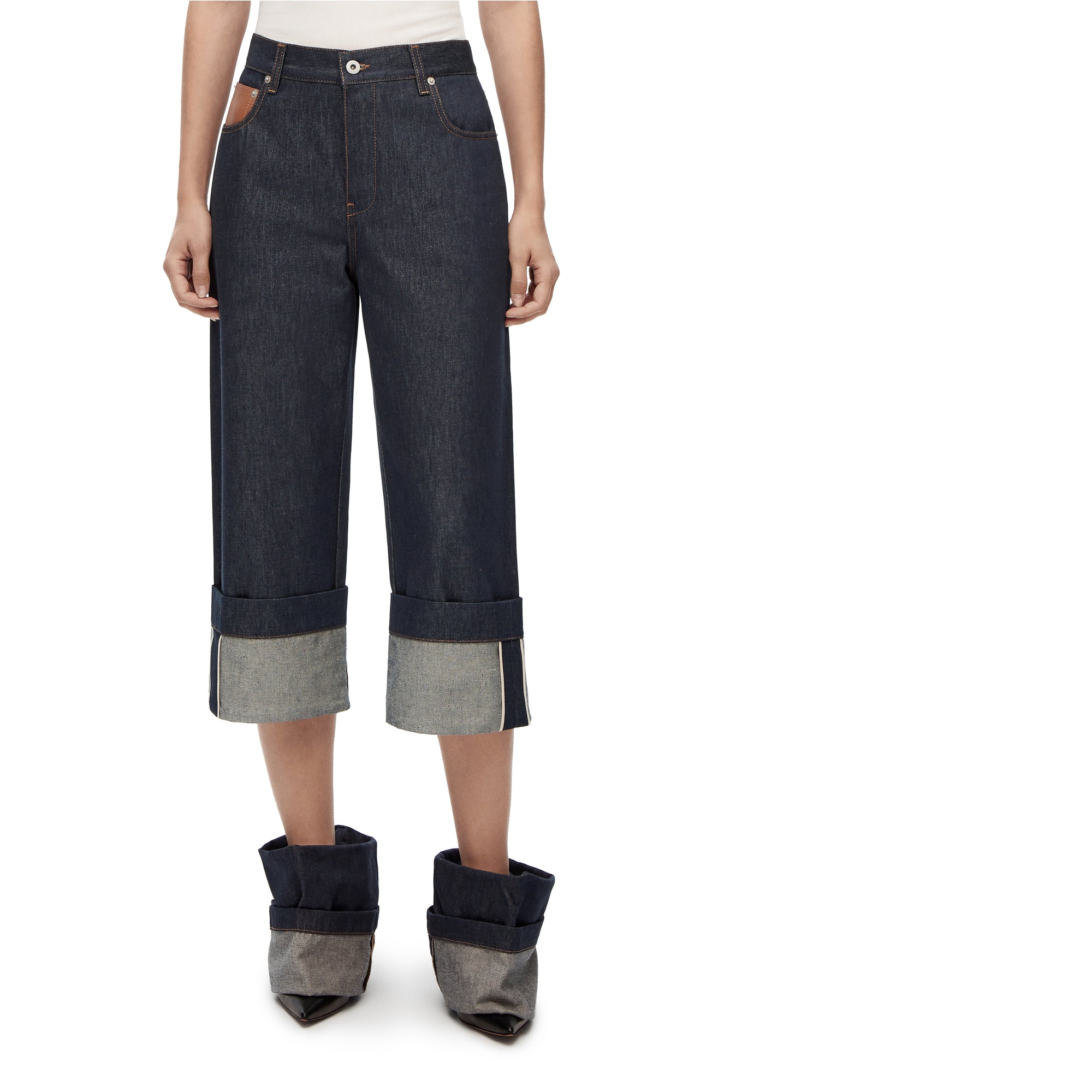 Loewe - Women’s Fisherman Turn-Up Jeans - (Raw Denim) view 2