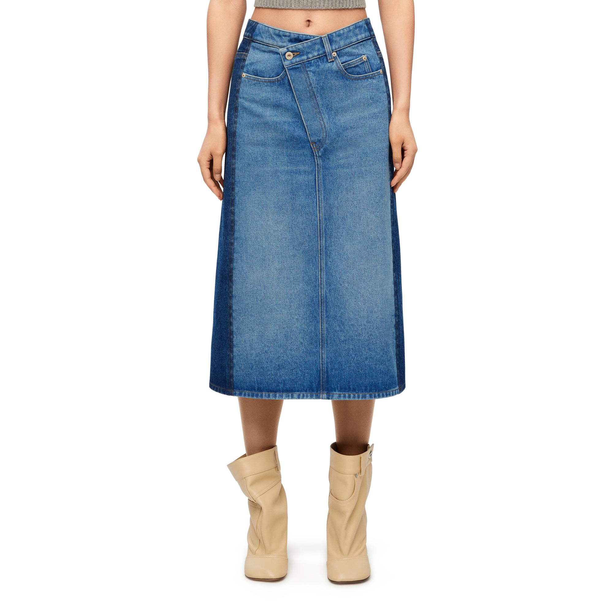 Loewe - Women’s Deconstructed Skirt - (Denim Blue) view 3