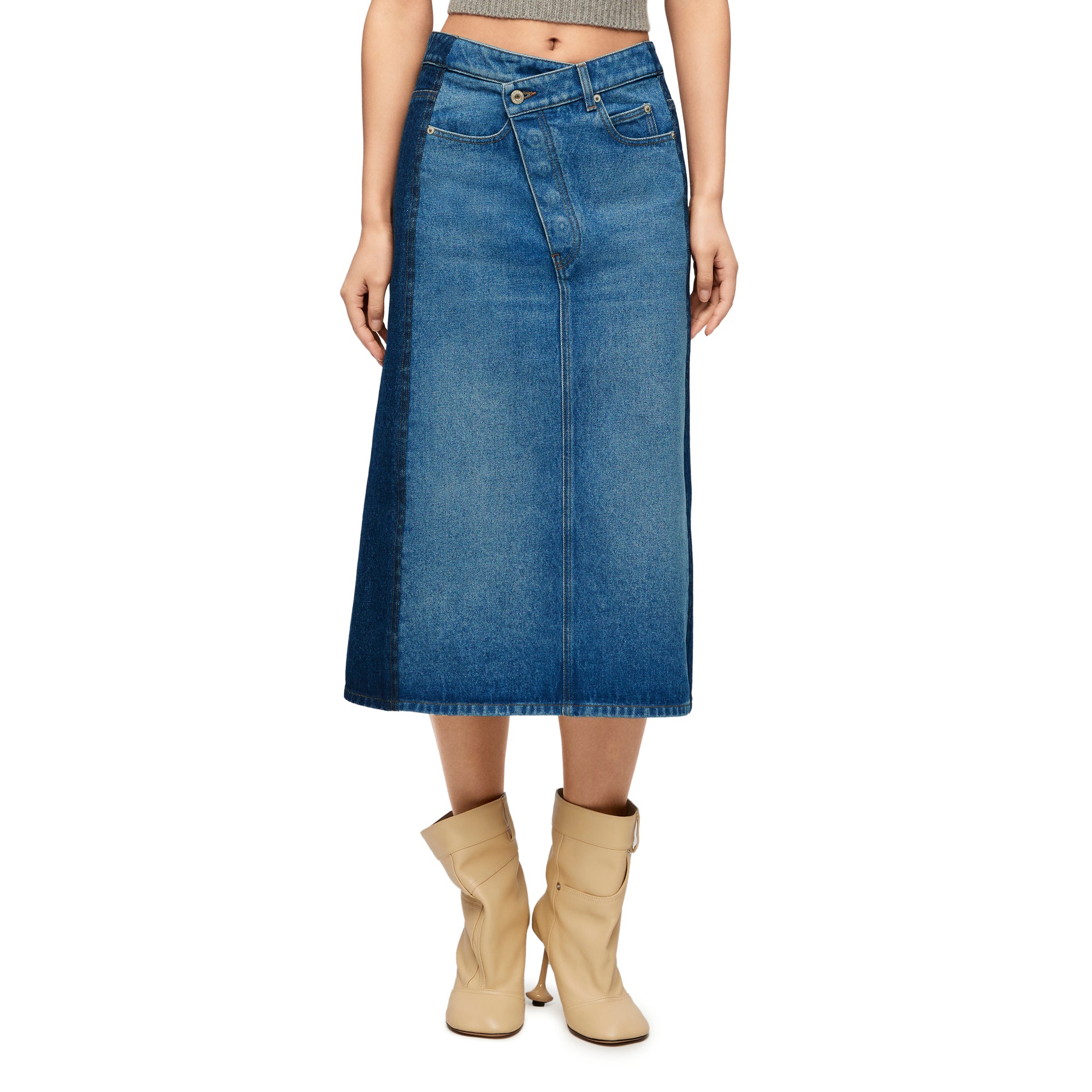 Loewe - Women’s Deconstructed Skirt - (Denim Blue) view 4