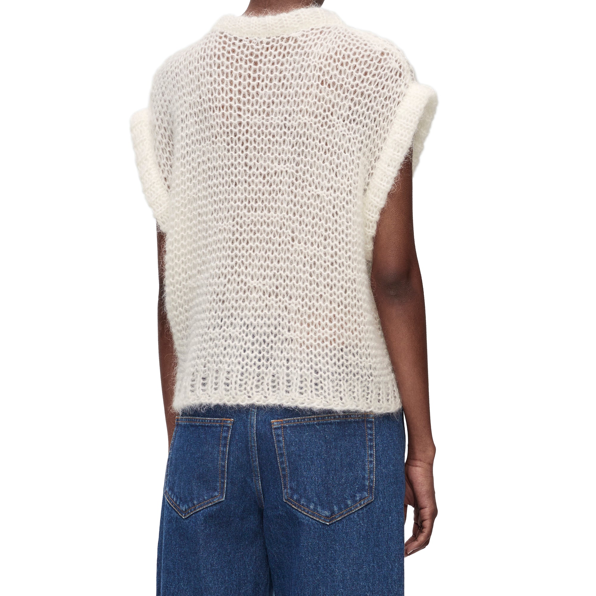 Loewe - Women’s Anagram Mohair Vest - (Soft White) view 4
