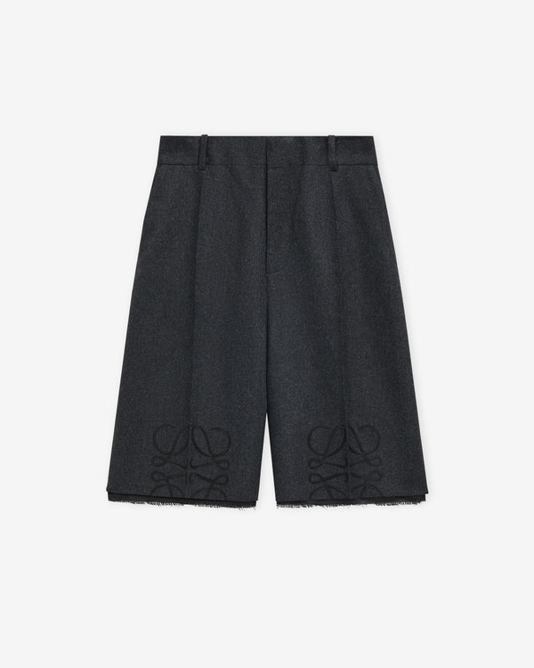 Loewe - Women's Anagram Shorts In Wool And Cashmere - (Charcoal Melange)