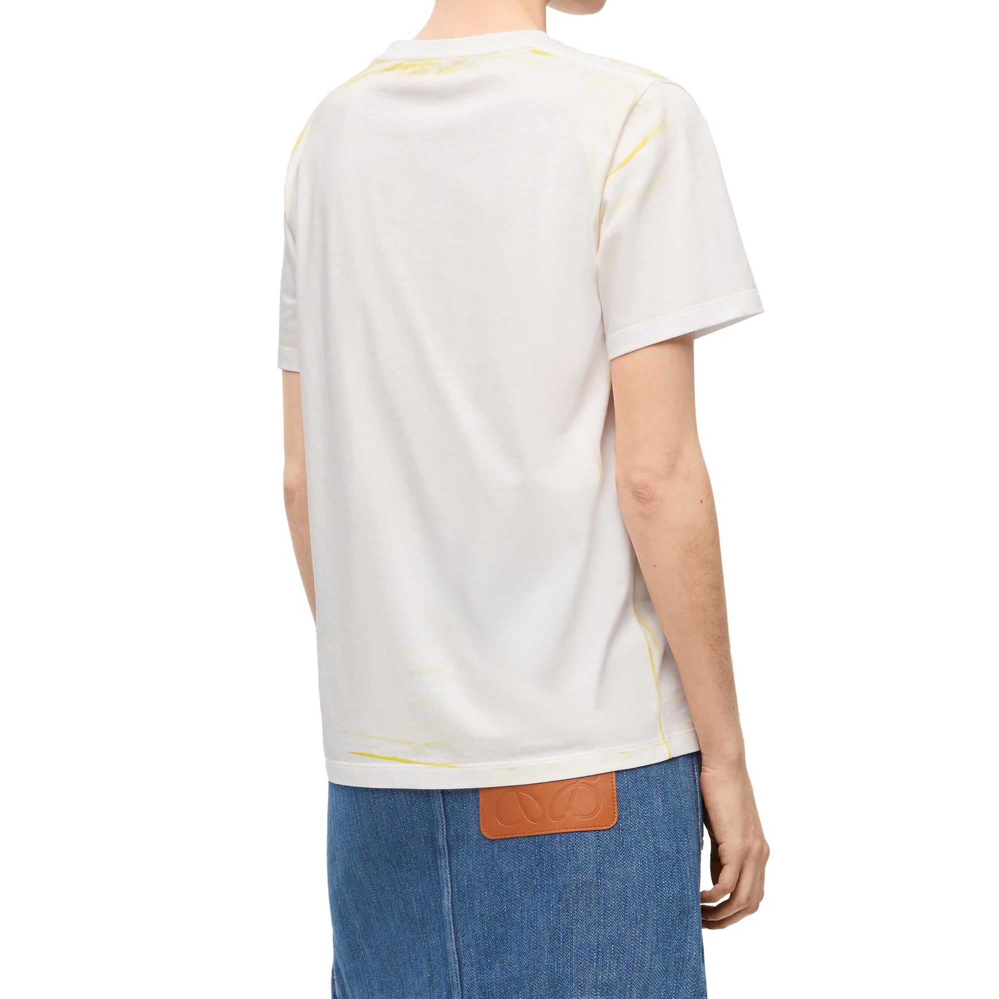 Loewe - Women’s Regular Fit T-Shirt - (White/Yellow) view 4