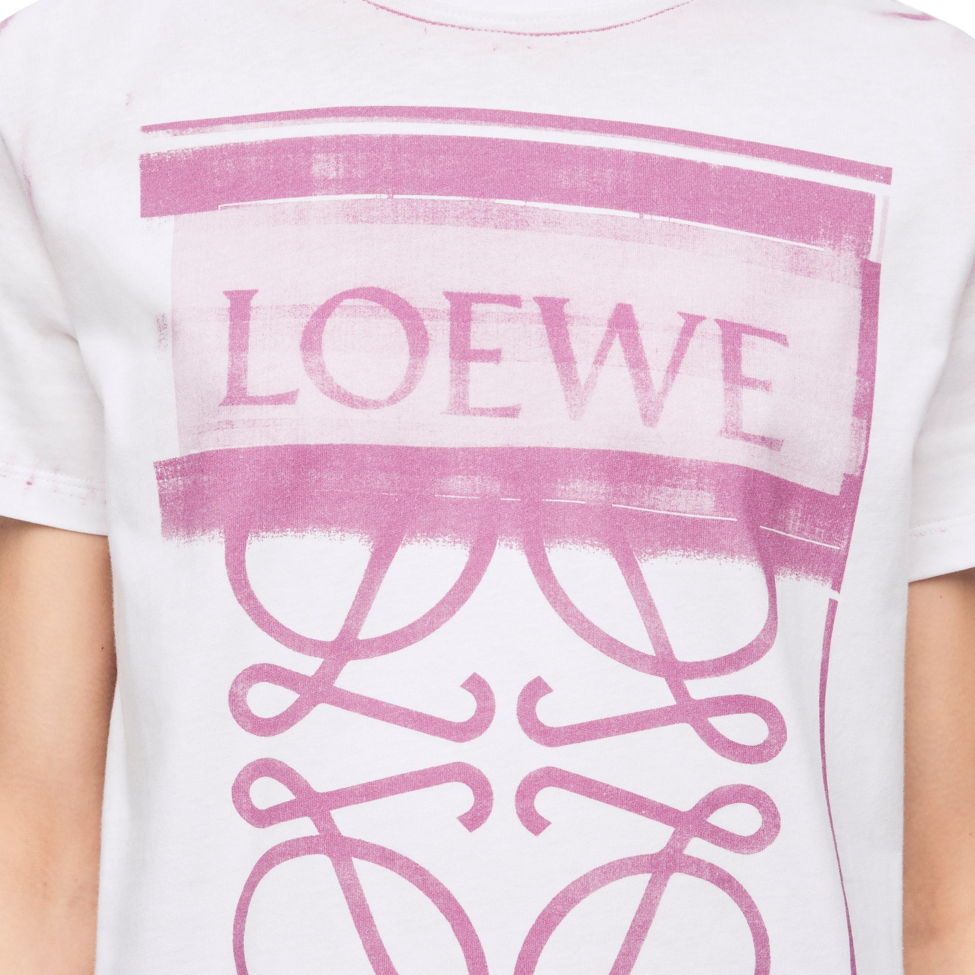 Loewe - Women’s Regular Fit T-Shirt - (White/Pink) view 5