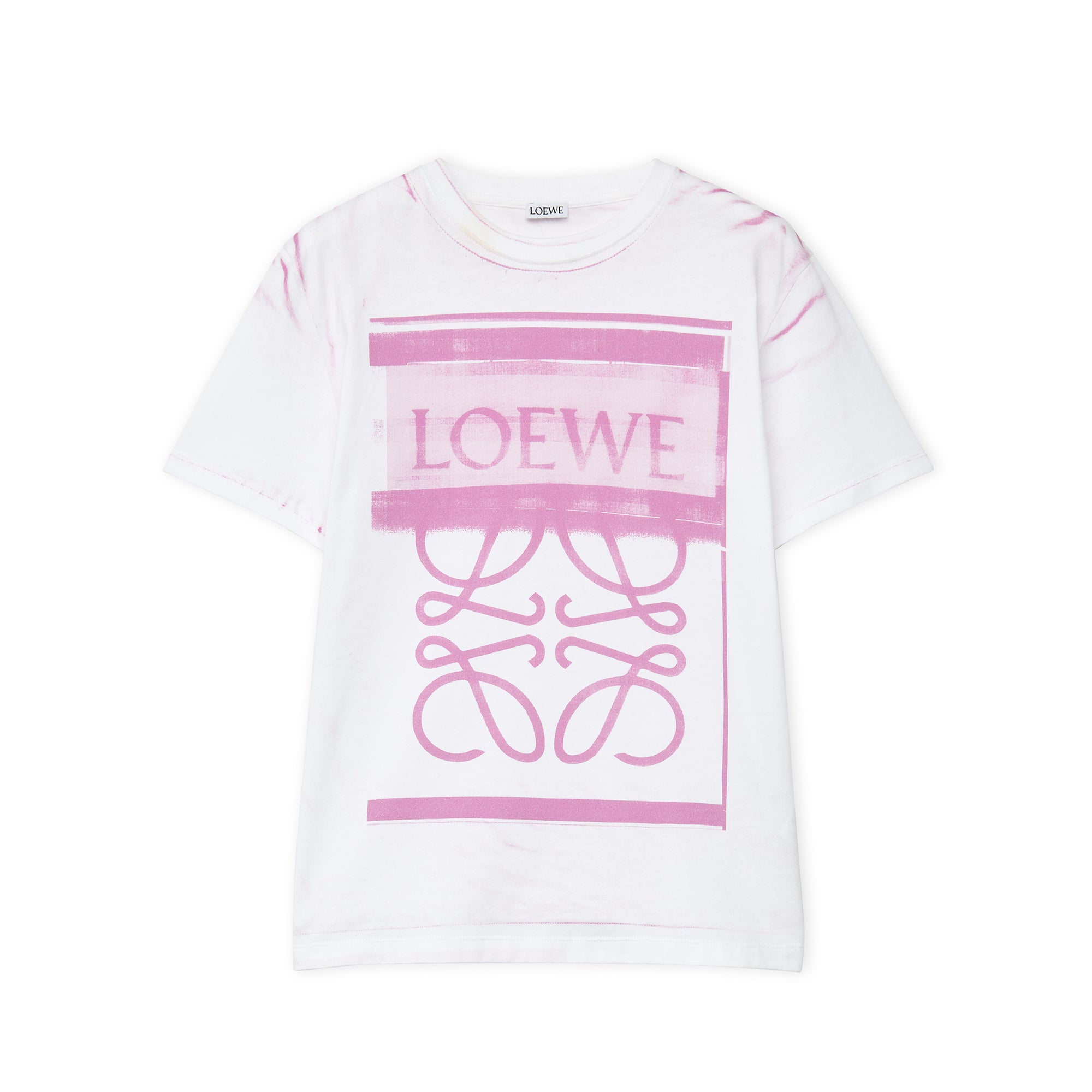 Loewe - Women’s Regular Fit T-Shirt - (White/Pink) view 1