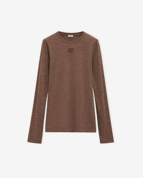 Loewe - Women's Long Sleeve Top In Stretch Wool - (Chocolate Brown)