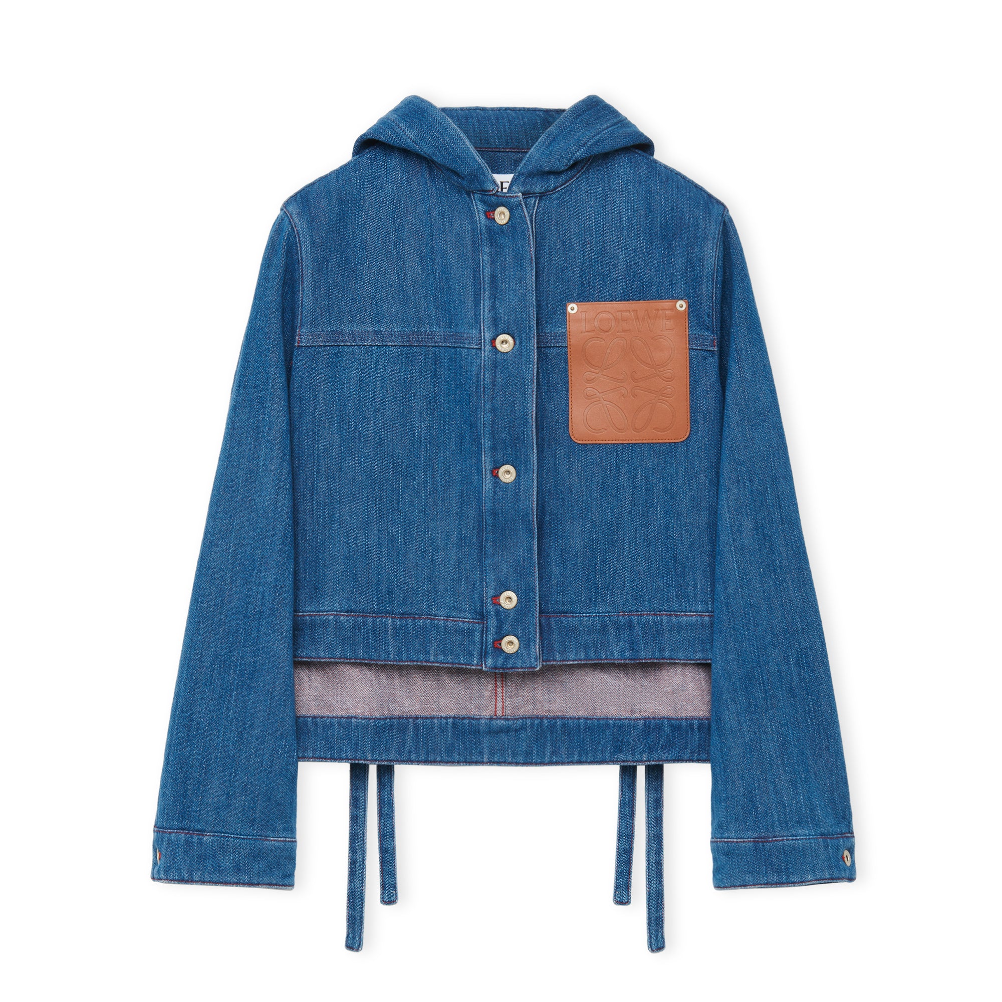 Loewe - Women’s Cropped Workwear Jacket - (Blue/Red) view 1