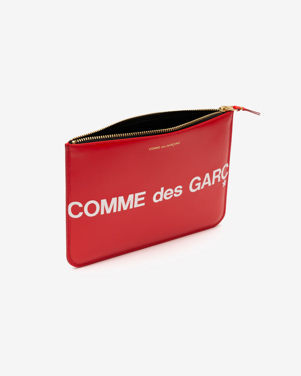 CDG Wallet - Huge Logo Zip Pouch - (Red SA5100HL)