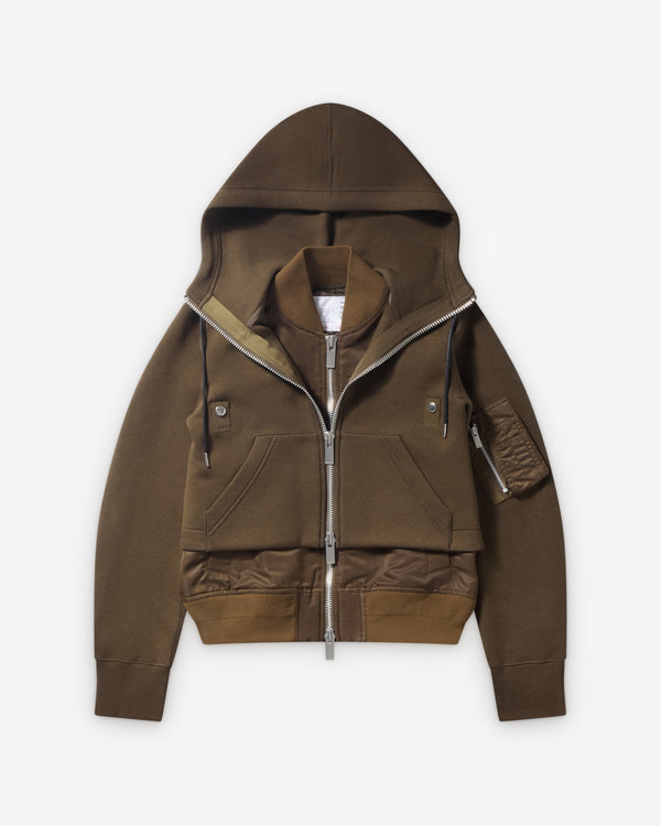Sacai  - Women's Sponge Sweat Hoodie - (Khaki)