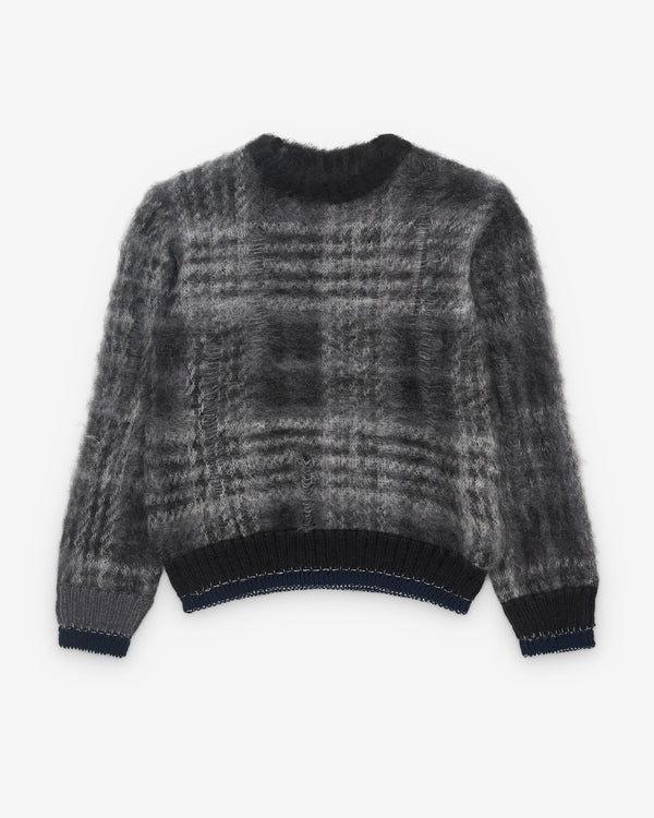 sacai - Men’s Plaid Mohair Knit Pullover - (Black/Grey)