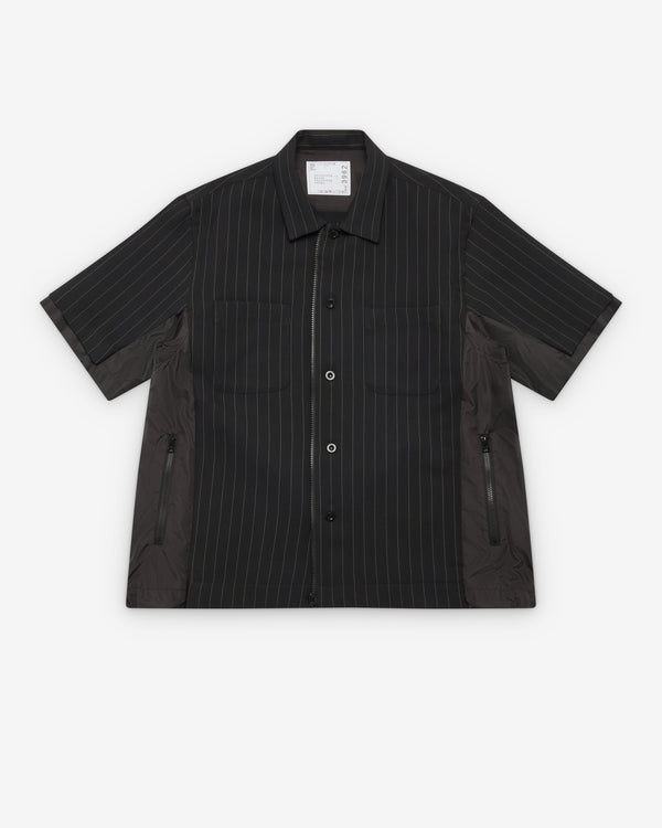 Sacai  - Men's Matelasse Twill Shirt - (Black Stripe)