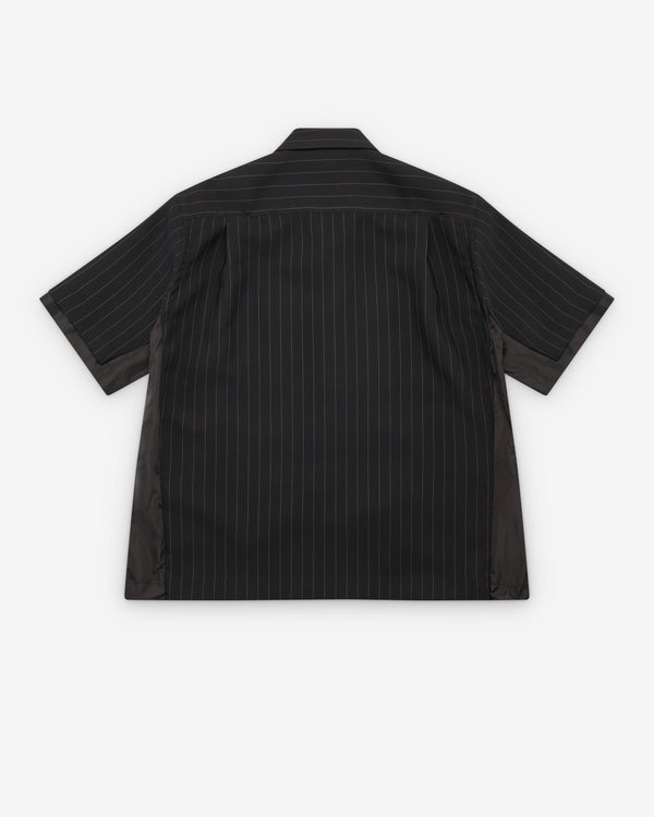 Sacai  - Men's Matelasse Twill Shirt - (Black Stripe)