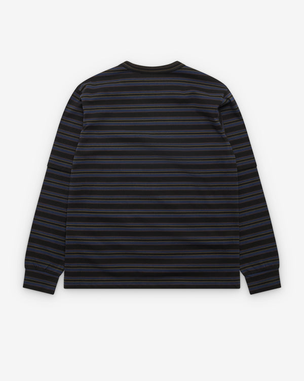 Sacai - Men's Horizontal Stripe L/S T-Shirt - (Charcoal Stripe)