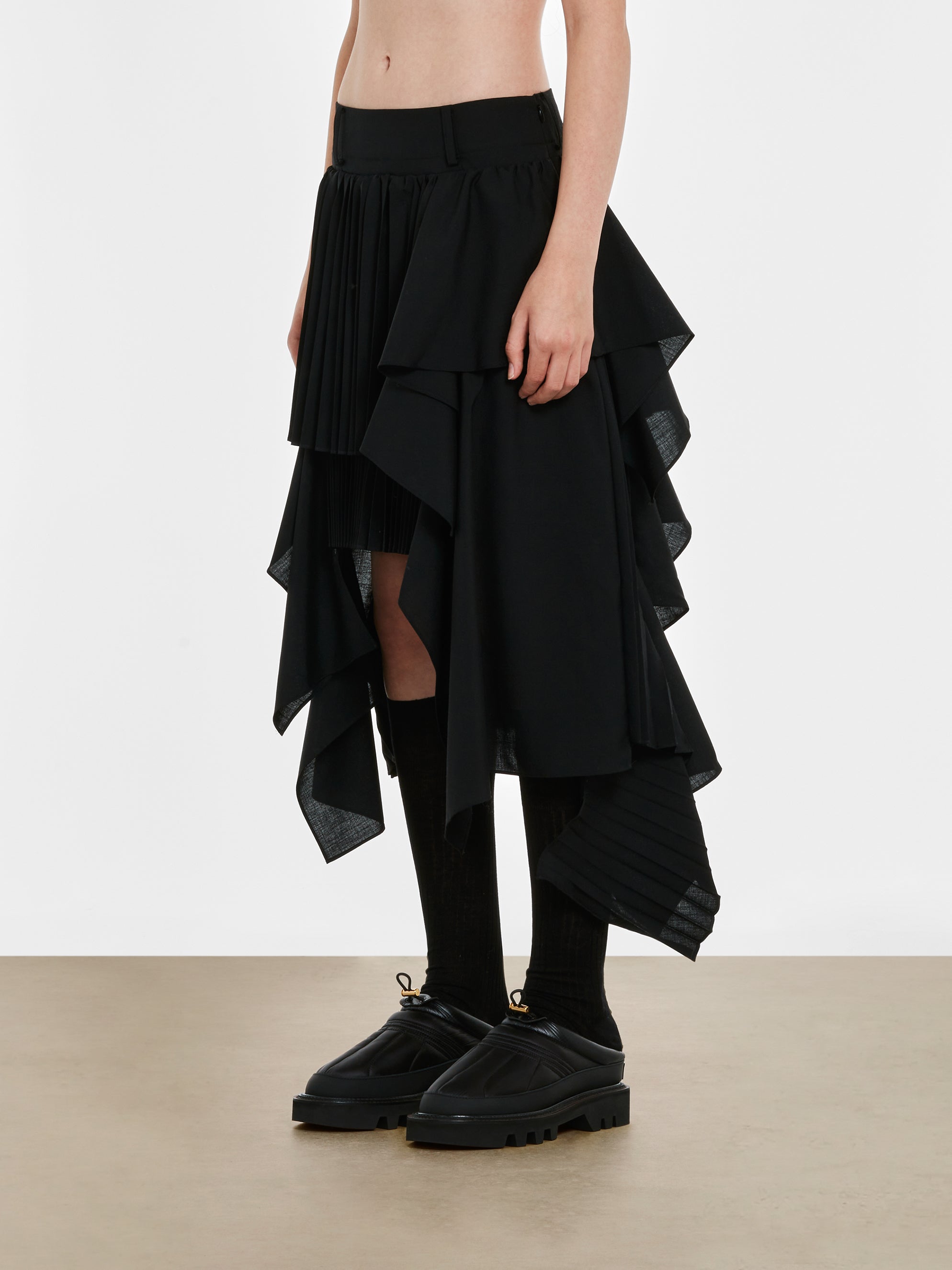Sacai - Women’s Suiting Mix Skirt - (Black) view 3
