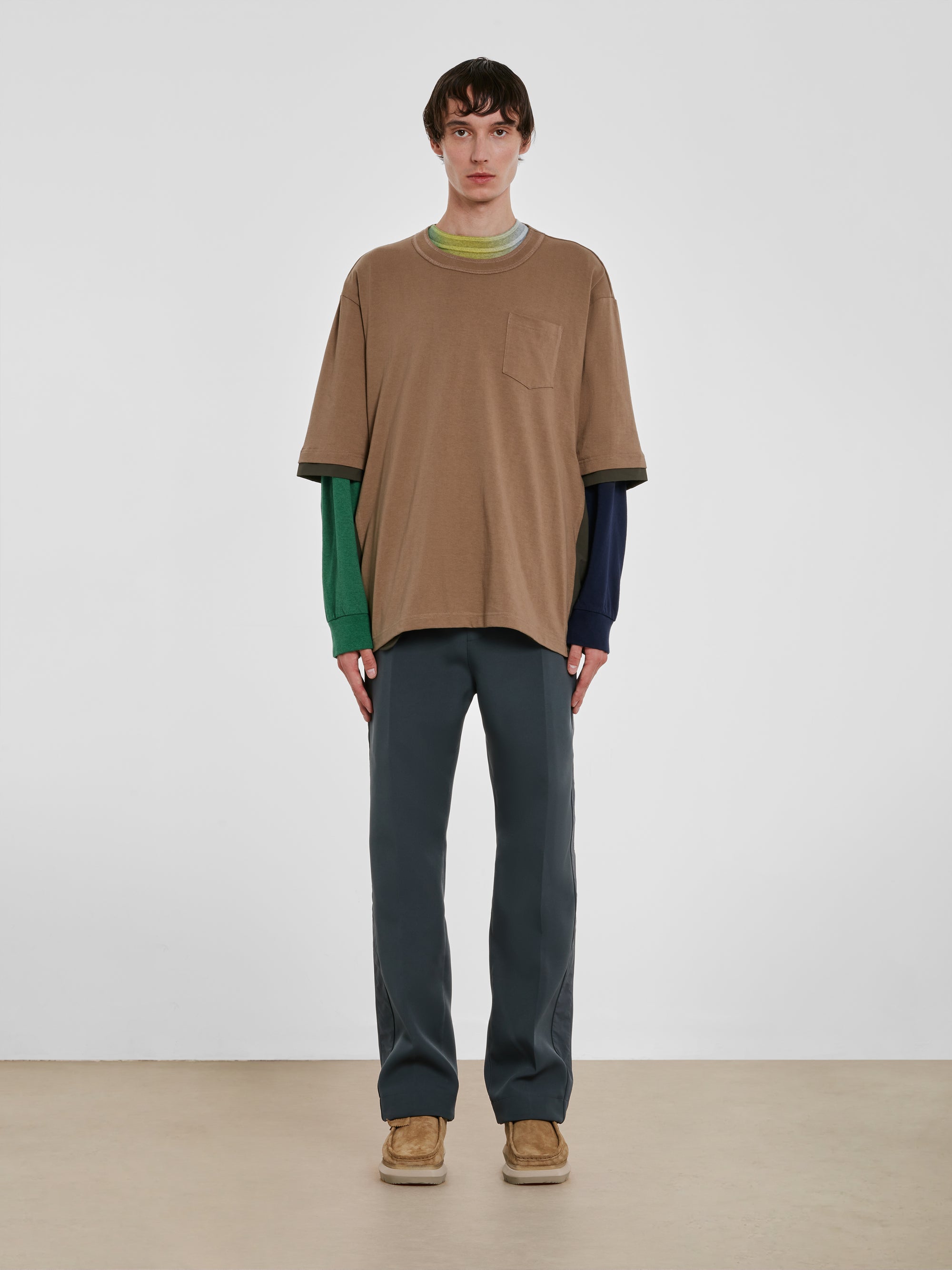 sacai - Men’s Cotton Jersey T-Shirt - (Green) view 4