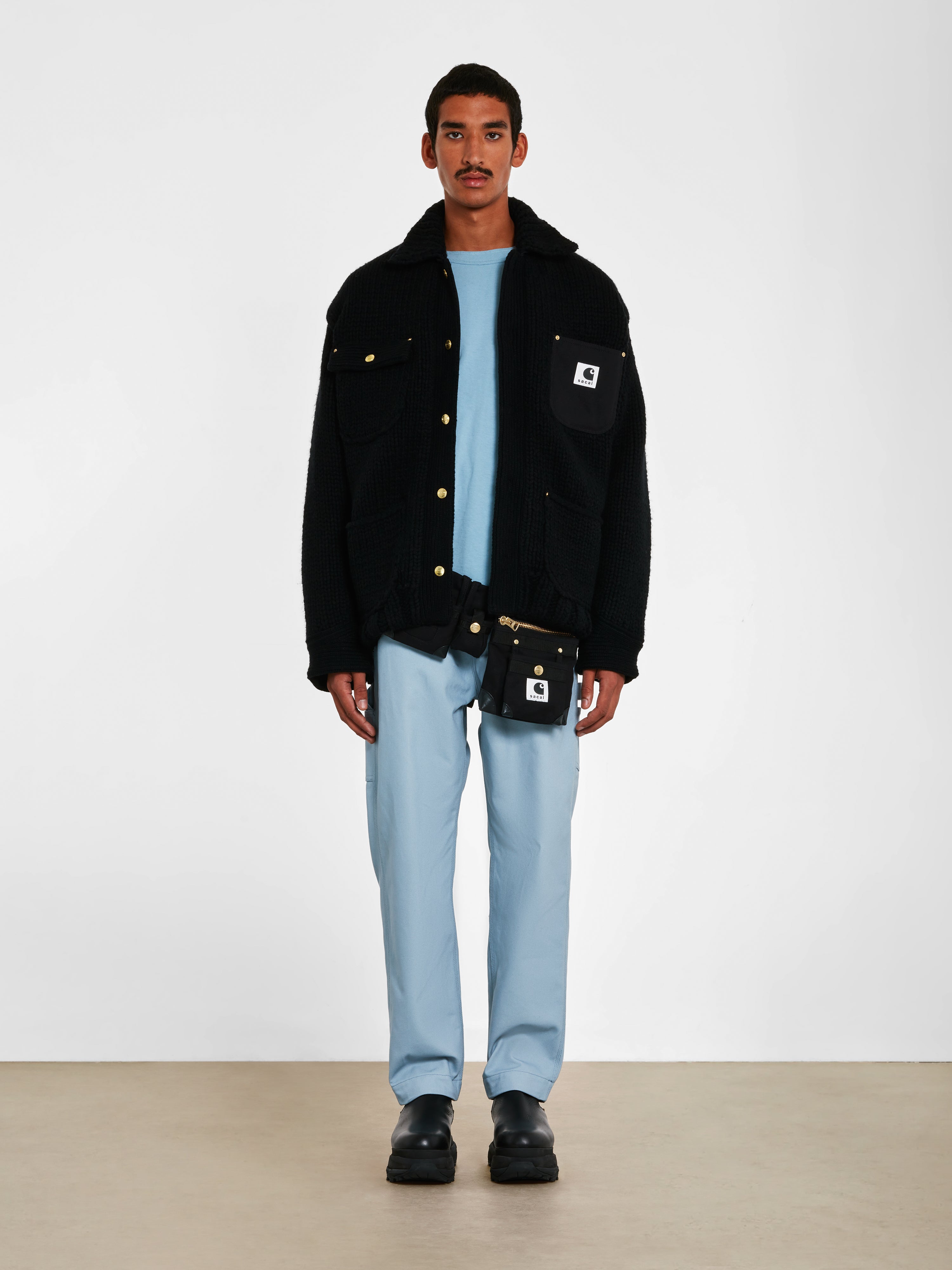 sacai - Carhartt WIP Men's Michigan Knit Jacket - (Black) | Dover