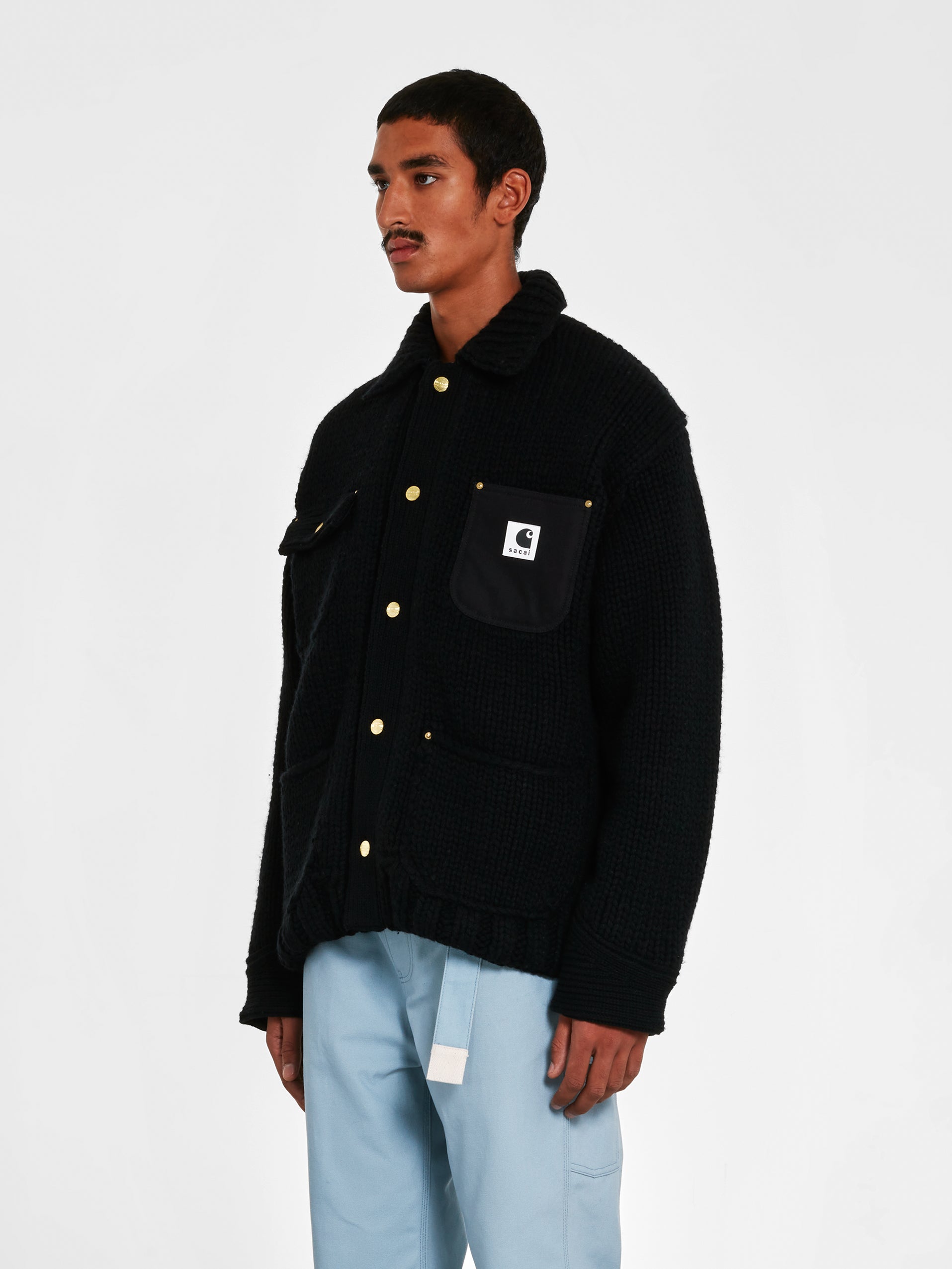 sacai - Carhartt WIP Men's Michigan Knit Jacket - (Black) | Dover