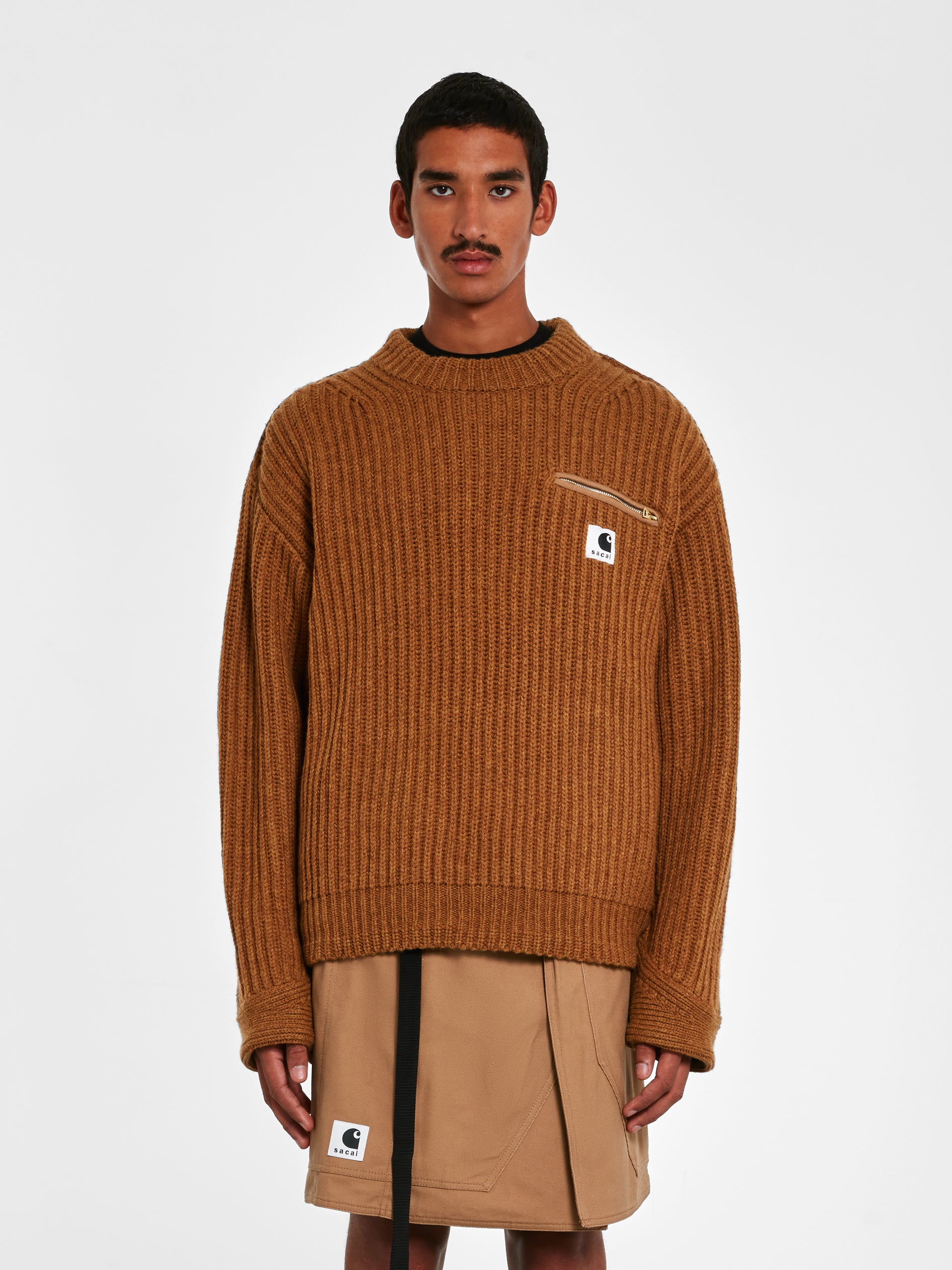 sacai - Carhartt WIP Men's Detroit Knit Pullover - (Beige) | Dover